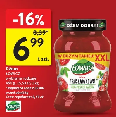 Dżem truskawkowy wybrane rodzaje promocja w Intermarche