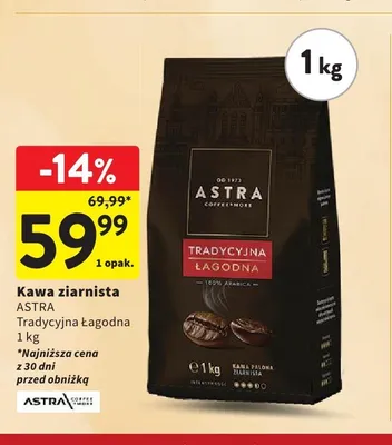 Kawa ziarnista Astra Tradycyjna Łagodna promocja w Intermarche