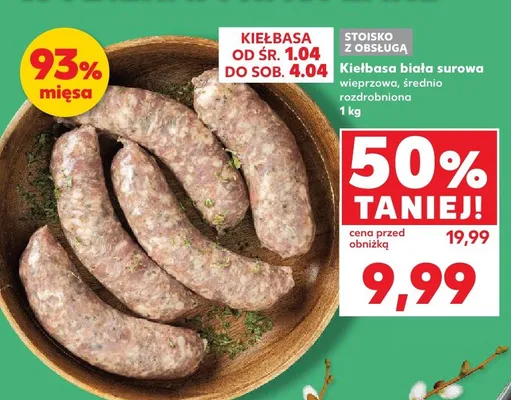 Kiełbasa biała surowa wieprzowa promocja w Kaufland