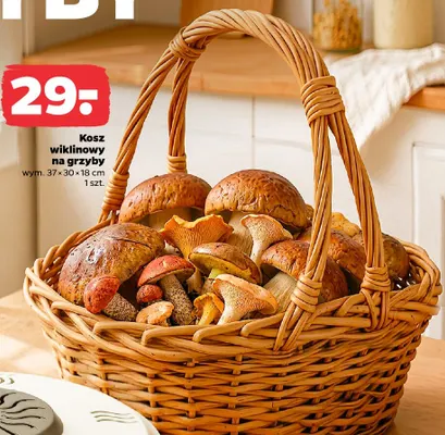 Kosz wiklinowy na grzyby 37x30x18 cm promocja w Netto