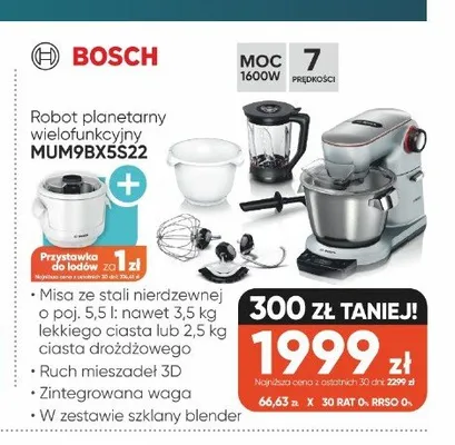 Robot planetarny wielofunkcyjny Bosch MUM9BX5S22 promocja w Max Elektro