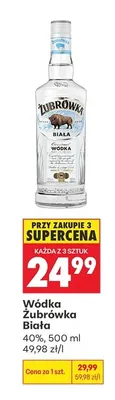Wódka Żubrówka Biała 40% promocja w Biedronka