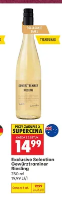Wino białe Exclusive Selection Gewürztraminer Riesling promocja w Biedronka