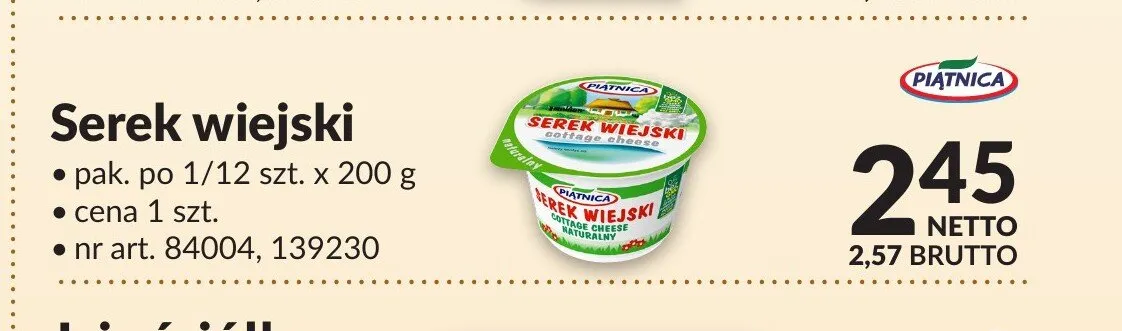 Serek wiejski Piątnica promocja w Makro