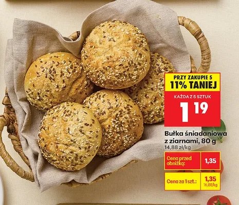 Bułka śniadaniowa z ziarnami promocja w Biedronka