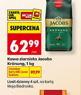 Kawa ziarnista Jacobs Krönung promocja w Biedronka