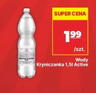 Woda niegazowana Kryniczanka Active promocja w API Market