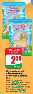 Figurka baranek o smaku białej czekolady promocja w Dino