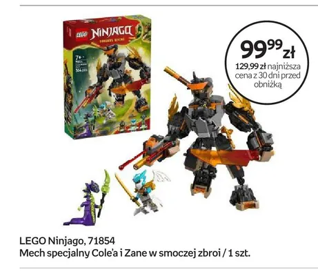 Klocki LEGO Ninjago 71854 Mech specjalny Cole'a i Zane w smoczej zbroi promocja w Empik