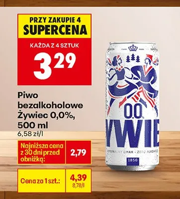Piwo bezalkoholowe 0,0% promocja w Biedronka