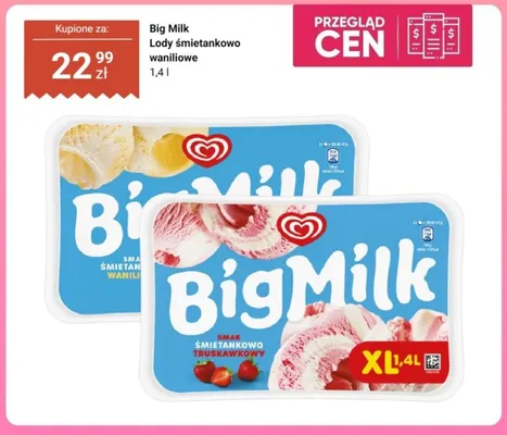 Lody Big Milk promocja w Dino