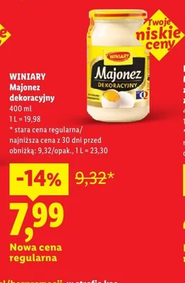 Majonez Dekoracyjny Winiary promocja w Lidl
