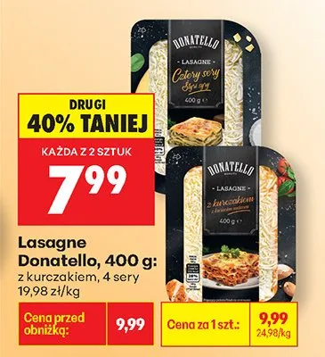 Lasagne z kurczakiem, 4 sery promocja w Biedronka