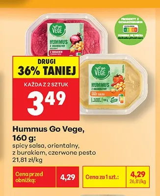 Hummus czerwone pesto Go Vege promocja w Biedronka