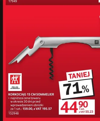 Korkociąg 15cm Sommelier Zwilling J.A.Henckels promocja w Selgros