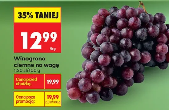 Winogrono ciemne na wagę promocja w Biedronka