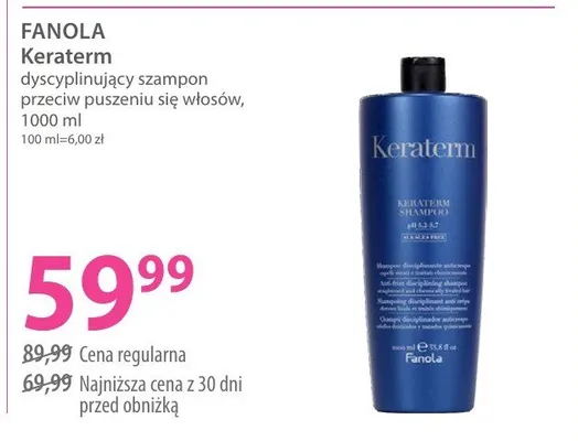 Szampon dyscyplinujący Keraterm przeciw puszeniu się włosów promocja w Hebe
