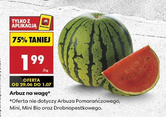 Arbuz na wagę promocja w Biedronka