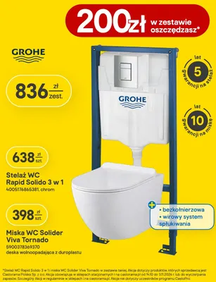 Stelaż Wc Rapid Solido 3 w 1 Grohe promocja w Castorama