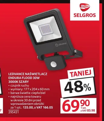 Naświetlacz Ledvance Endura Flood 30W promocja w Selgros