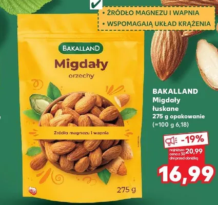 Migdały łuskane Bakalland promocja w Kaufland
