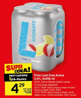 Piwo Lech Free Active promocja w Twój Market