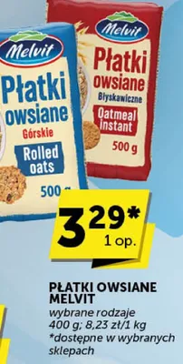 Płatki owsiane Melvit promocja w Groszek