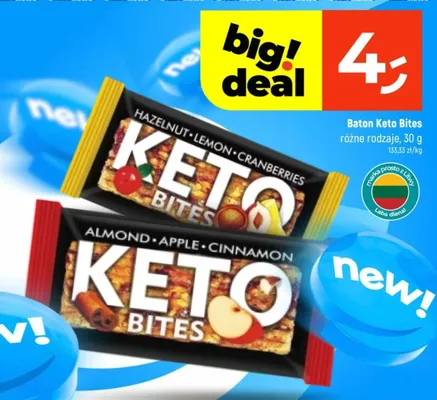 Baton Keto Bites Almond Apple Cinnamon promocja w Dealz