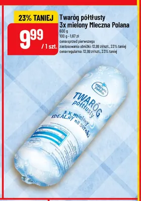 Twaróg półtłusty 3x mielony Mleczna Polana promocja w POLOmarket