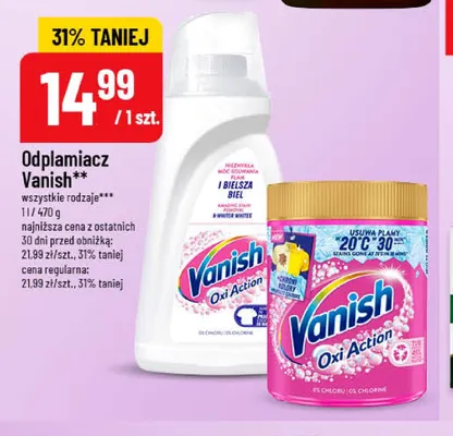 Odplamiacz Vanish Oxi Action chroni kolory promocja w POLOmarket