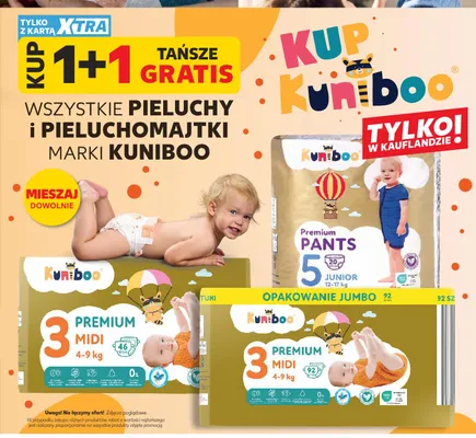 Pieluchy i pieluchomajtki Kuniboo promocja w Kaufland