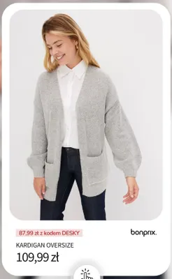 Kardigan oversize Bonprix promocja w bonprix