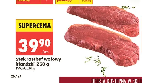 Stek rostbef wołowy irlandzki promocja w Biedronka