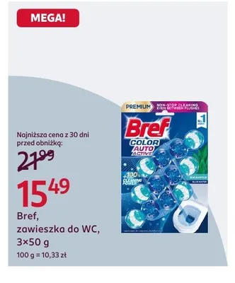 Zawieszka do WC Bref Color Aktiv Premium promocja w Rossmann