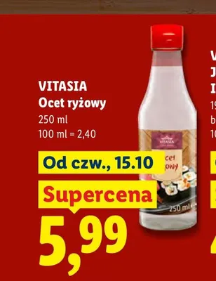 Ocet ryżowy Vitasia promocja w Lidl
