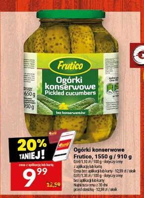 Ogórki konserwowe Frutico promocja w Twój Market