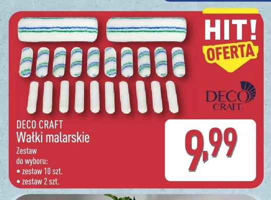 Wałki malarskie zestaw 2 szt. Deco Craft promocja w Aldi