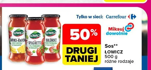 Sos boloński Łowicz promocja w Carrefour