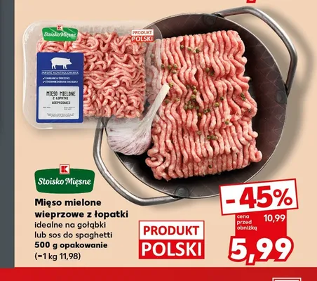 Mięso mielone wieprzowe z łopatki Stoisko Mięsne promocja w Kaufland