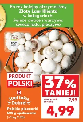 Polskie pieczarki 500 g promocja w Kaufland