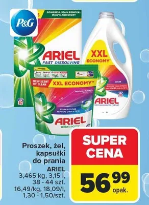 Proszek, żel, kapsułki do prania Ariel promocja w Carrefour Market