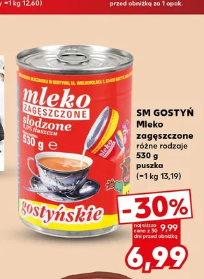 Mleko zagęszczone słodzone SM Gostyń promocja w Kaufland