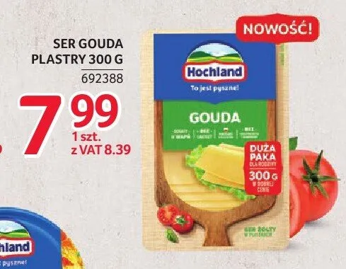 Ser Gouda w plastrach Hochland promocja w Selgros