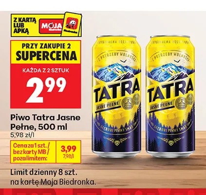 Piwo Tatra promocja w Biedronka