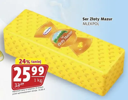 Ser żółty Złoty Mazur Mlekpol promocja w Prim Market