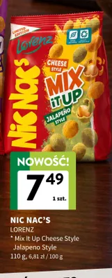 Orzeszki Nic Nac's Mix It Up Cheese Style Jalapeno Style Lorenz promocja w Intermarche