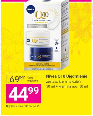 Zestaw krem na dzień Nivea Q10 Ujędrnienie + krem na noc Nivea Q10 Ujędrnienie 2-pak 50 ml promocja w Hebe