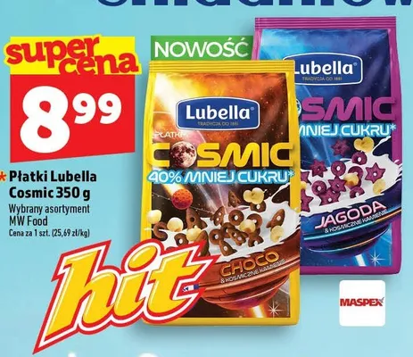 Płatki śniadaniowe Lubella Cosmic Choco promocja w TOPAZ
