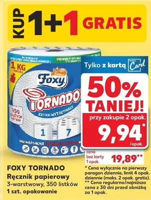Ręcznik papierowy 3-warstwowy, 350 listków Tornado promocja w Kaufland