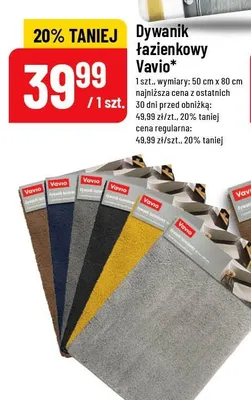 Dywanik łazienkowy 50 cm x 80 cm promocja w POLOmarket